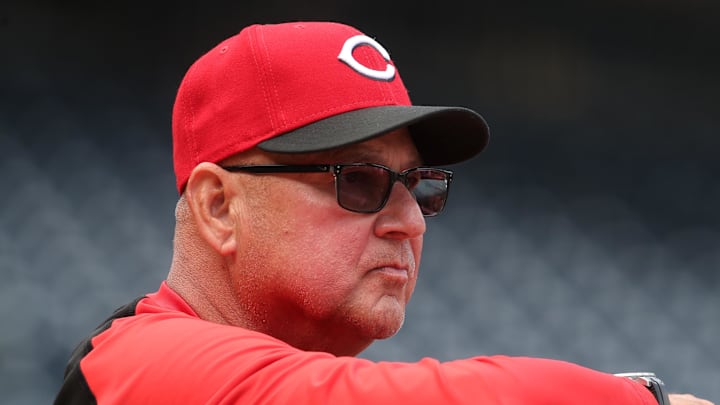 Cincinnati Reds manager Terry Francona (77) observes 