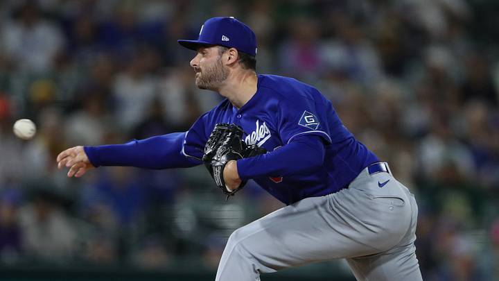 Los Angeles Dodgers pitcher Wyatt Mills (58) throws to an Athletics batter during the ninth inning at Sutter Health Park on June 30, 2026. Los Angeles Dodgers pitcher Wyatt Mills (58) throws to an Athletics batter during the ninth inning at Sutter Health Park on June 30, 2026.