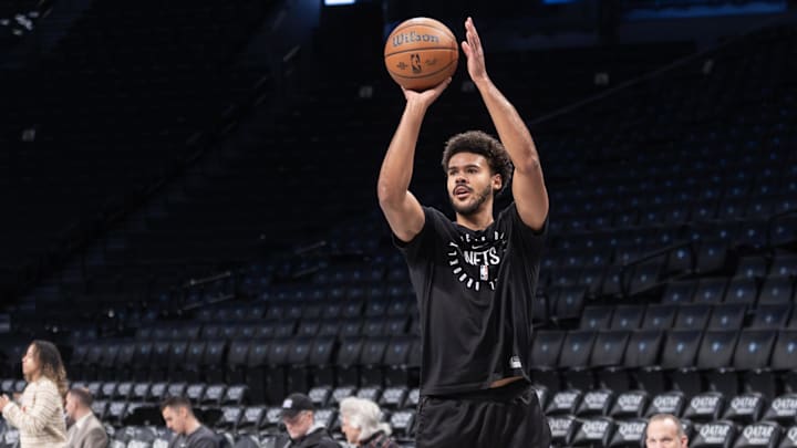 Nov 29, 2024; Brooklyn, New York, USA; Brooklyn Nets forward Cameron Johnson (2) warms up prior to the game against the Orlando Magic at Barclays Center. Mandatory Credit: Wendell Cruz-Imagn Images Nov 29, 2024; Brooklyn, New York, USA; Brooklyn Nets forward Cameron Johnson (2) warms up prior to the game against the Orlando Magic at Barclays Center. Mandatory Credit: Wendell Cruz-Imagn Images