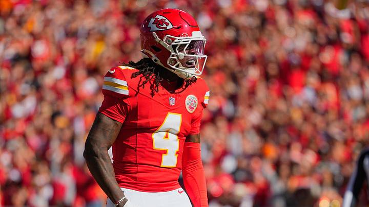 Kansas City Chiefs wide receiver Rashee Rice at GEHA Field at Arrowhead Stadium. Mandatory Credit: Jay Biggerstaff-Imagn Images