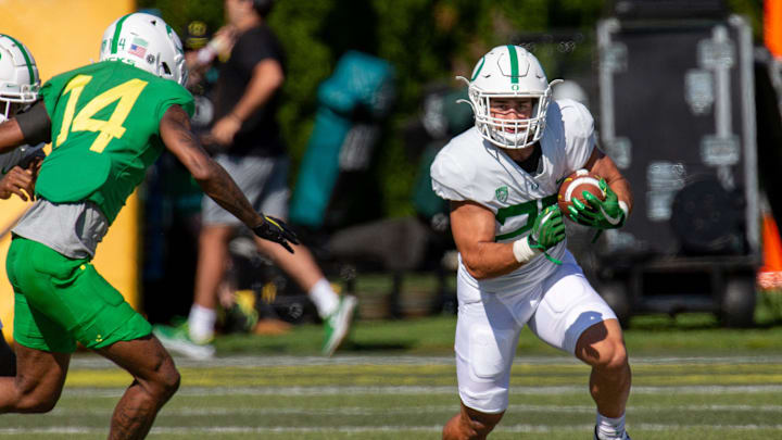 Look at the power in the arms and legs. It takes a pretty good athlete to make the roster as Oregon, even as a walk-on.