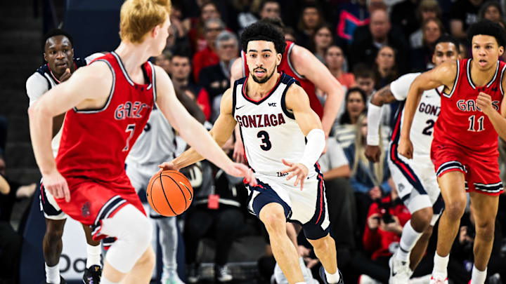 Gonzaga Bulldogs guard Braeden Smith (3). Gonzaga Bulldogs guard Braeden Smith (3).