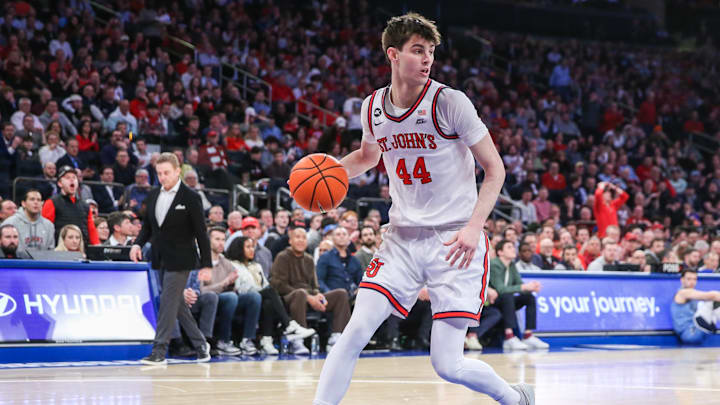 Jan 24, 2024; New York, New York, USA;  St. John's basketball forward Brady Dunlap at Madison Square Garden