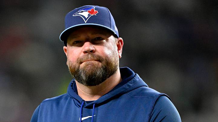 Blue Jays manager John Schneider walks back to the dugout against the Rangers. Credit: Jerome Miron-Imagn Blue Jays manager John Schneider walks back to the dugout against the Rangers. Credit: Jerome Miron-Imagn