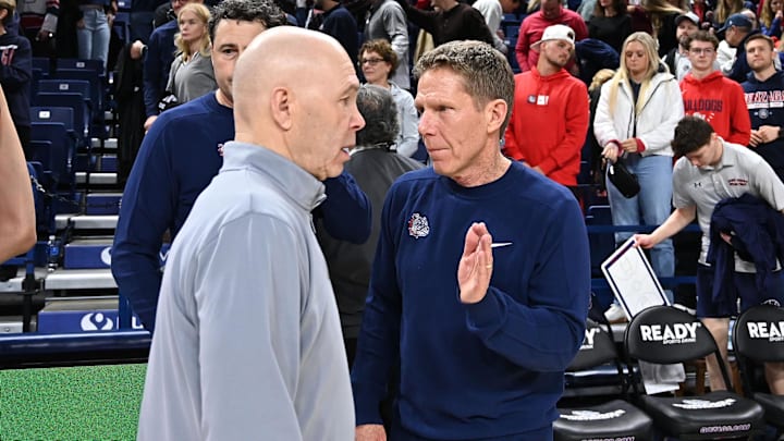 Gonzaga Bulldogs head coach Mark Few and Saint Mary's Gaels head coach Randy Bennett 
