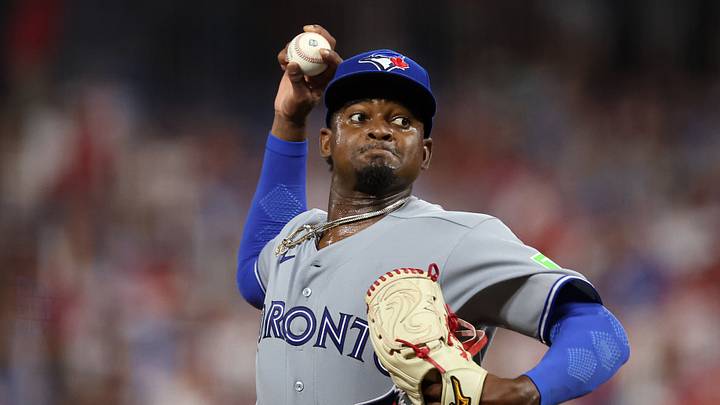Aug 7, 2026; Philadelphia, Pennsylvania, USA; Toronto Blue Jays pitcher Jose Soriano (40) throws a pitch against the Philadelphia Phillies during the fourth inning at Citizens Bank Park. Mandatory Credit: Bill Streicher-Imagn Images Aug 7, 2026; Philadelphia, Pennsylvania, USA; Toronto Blue Jays pitcher Jose Soriano (40) throws a pitch against the Philadelphia Phillies during the fourth inning at Citizens Bank Park. Mandatory Credit: Bill Streicher-Imagn Images