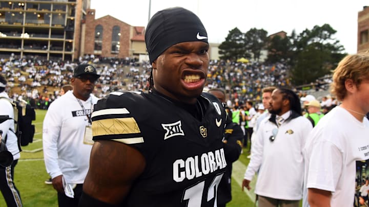 Sep 21, 2024; Boulder, Colorado, USA; Colorado Buffaloes wide receiver Travis Hunter (12) walks off the field before the game against the Baylor Bears at Folsom Field. Mandatory Credit: Christopher Hanewinckel-Imagn Images Sep 21, 2024; Boulder, Colorado, USA; Colorado Buffaloes wide receiver Travis Hunter (12) walks off the field before the game against the Baylor Bears at Folsom Field. Mandatory Credit: Christopher Hanewinckel-Imagn Images