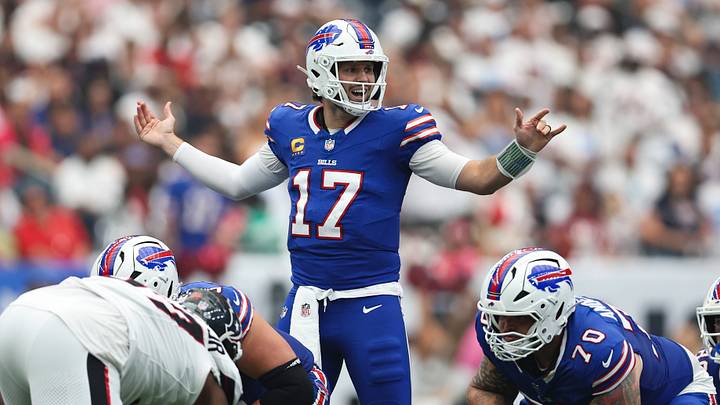 Buffalo Bills quarterback Josh Allen (17) at the line of scrimmage during the game against the Houston Texans at Reliant Stadium. Mandatory Credit: Troy Taormina-Imagn Images Buffalo Bills quarterback Josh Allen (17) at the line of scrimmage during the game against the Houston Texans at Reliant Stadium. Mandatory Credit: Troy Taormina-Imagn Images