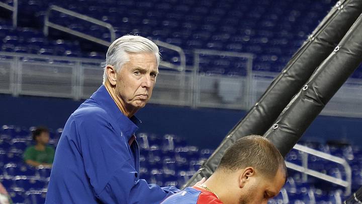 May 1, 2026; Miami, Florida, USA; Philadelphia Phillies president of baseball operations David Dombrowski watching batting practice before the game against the Miami Marlins at loanDepot Park. Mandatory Credit: Rhona Wise-Imagn Images May 1, 2026; Miami, Florida, USA; Philadelphia Phillies president of baseball operations David Dombrowski watching batting practice before the game against the Miami Marlins at loanDepot Park. Mandatory Credit: Rhona Wise-Imagn Images