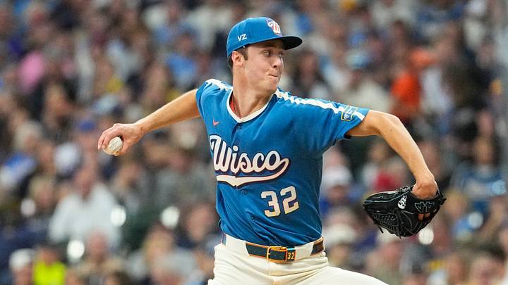 Jun 26, 2026; Milwaukee, Wisconsin, USA; Milwaukee Brewers pitcher Jacob Misiorowski (32) delivers a pitch against the Chicago Cubs in the first inning at American Family Field. Mandatory Credit: Michael McLoone-Imagn Images Jun 26, 2026; Milwaukee, Wisconsin, USA; Milwaukee Brewers pitcher Jacob Misiorowski (32) delivers a pitch against the Chicago Cubs in the first inning at American Family Field. Mandatory Credit: Michael McLoone-Imagn Images