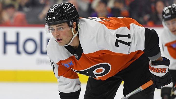 Dec 19, 2024; Philadelphia, Pennsylvania, USA; Philadelphia Flyers right wing Tyson Foerster (71) against the Los Angeles Kings at Wells Fargo Center. Mandatory Credit: Eric Hartline-Imagn Images Dec 19, 2024; Philadelphia, Pennsylvania, USA; Philadelphia Flyers right wing Tyson Foerster (71) against the Los Angeles Kings at Wells Fargo Center. Mandatory Credit: Eric Hartline-Imagn Images