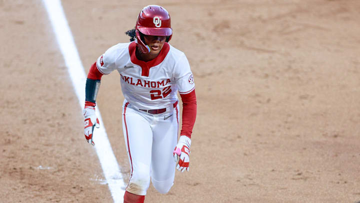 Oklahoma outfielder Kai Minor sprints home during a contest at Love's Field.
