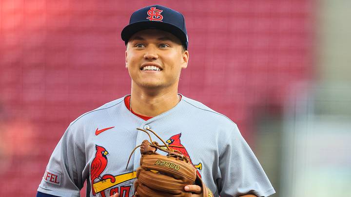 Aug 17, 2026; Cincinnati, Ohio, USA; St. Louis Cardinals second baseman JJ Wetherholt (26) runs off the field at the end of the first inning against the Cincinnati Reds at Great American Ball Park. Mandatory Credit: Katie Stratman-Imagn Images Aug 17, 2026; Cincinnati, Ohio, USA; St. Louis Cardinals second baseman JJ Wetherholt (26) runs off the field at the end of the first inning against the Cincinnati Reds at Great American Ball Park. Mandatory Credit: Katie Stratman-Imagn Images
