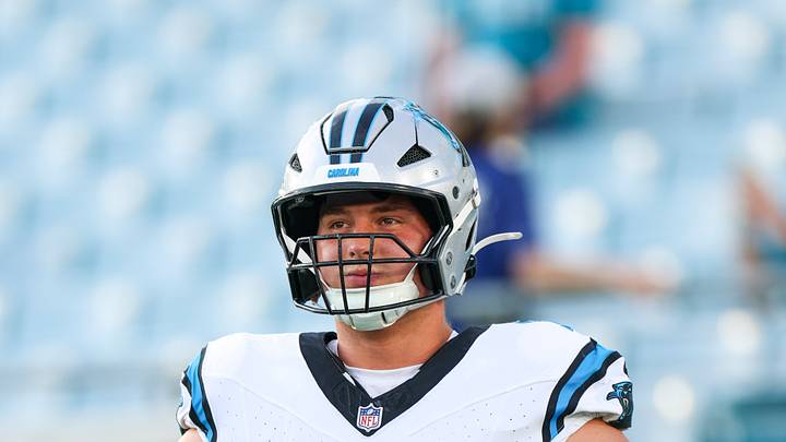 Aug 21, 2026; Jacksonville, Florida, USA; Carolina Panthers center Sam Hecht (75) warms up before a preseason game against the Jacksonville Jaguars at EverBank Stadium. Mandatory Credit: Nathan Ray Seebeck-Imagn Images Aug 21, 2026; Jacksonville, Florida, USA; Carolina Panthers center Sam Hecht (75) warms up before a preseason game against the Jacksonville Jaguars at EverBank Stadium. Mandatory Credit: Nathan Ray Seebeck-Imagn Images