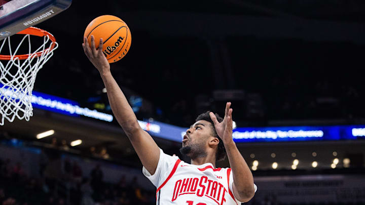 A 6-9 power forward from MontVerde Academy and Ohio State, Sean Stewart averaged 5.7 points and 5.8 rebounds for the Buckeyes last season. Mandatory Credit: Trevor Ruszkowski-Imagn Images