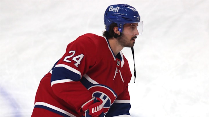 May 24, 2021; Montreal, Quebec, CAN; Montreal Canadiens left wing Phillip Danault