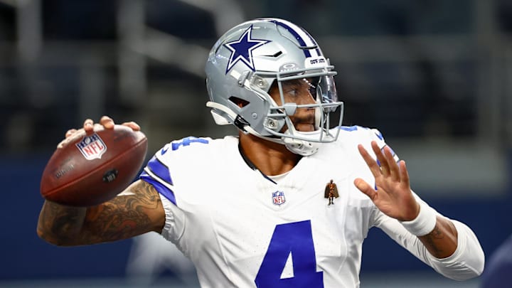 Dallas Cowboys quarterback Dak Prescott paid homage to Michael Jordan with his pregame outfit. Dallas Cowboys quarterback Dak Prescott paid homage to Michael Jordan with his pregame outfit.