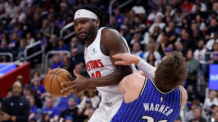 May 3, 2026; Detroit, Michigan, USA; Detroit Pistons forward Isaiah Stewart (28) fouls Orlando Magic forward Moritz Wagner (21) in the second half during game seven of the first round of the 2026 NBA Playoffs at Little Caesars Arena. Mandatory Credit: Rick Osentoski-Imagn Images May 3, 2026; Detroit, Michigan, USA; Detroit Pistons forward Isaiah Stewart (28) fouls Orlando Magic forward Moritz Wagner (21) in the second half during game seven of the first round of the 2026 NBA Playoffs at Little Caesars Arena. Mandatory Credit: Rick Osentoski-Imagn Images