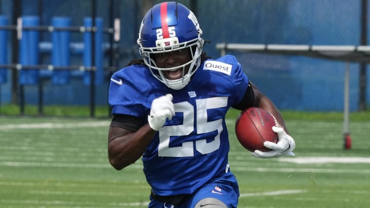 East Rutherford, NJ -- June 5, 2025 -- Running back, Dante Miller as the New York Giants participate in their 2025 OTAs at the Quest Diagnostic Giants Training Center in East Rutherford.
