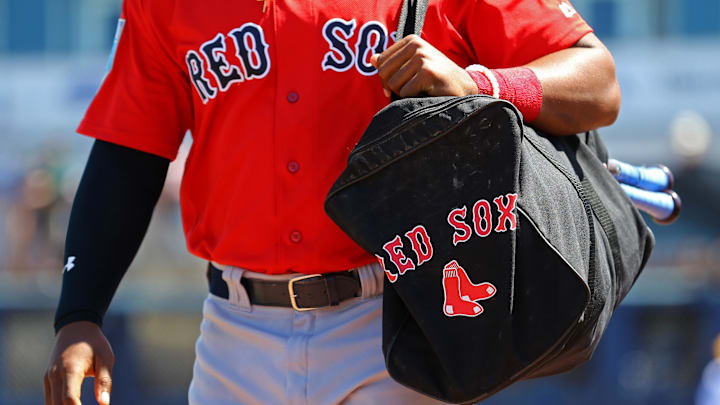 Mar 21, 2018; Port Charlotte, FL, USA; A view of a Red Sox baseball bag in the game of the Boston Red Sox against the Tampa Bay Rays at Charlotte Sports Park. Mandatory Credit: Aaron Doster-Imagn Images Mar 21, 2018; Port Charlotte, FL, USA; A view of a Red Sox baseball bag in the game of the Boston Red Sox against the Tampa Bay Rays at Charlotte Sports Park. Mandatory Credit: Aaron Doster-Imagn Images