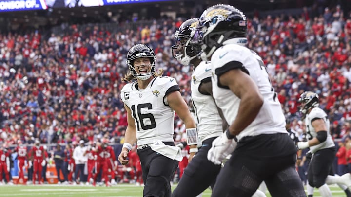 Nov 26, 2023; Houston, Texas, USA; Jacksonville Jaguars quarterback Trevor Lawrence (16).