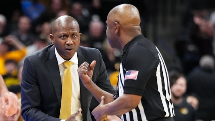 Jan 20, 2026; Columbia, Missouri, USA; Missouri Tigers head coach Dennis Gates discusses a call with an official against the Georgia Bulldogs during the second half of the game at Mizzou Arena. Mandatory Credit: Denny Medley-Imagn Images Jan 20, 2026; Columbia, Missouri, USA; Missouri Tigers head coach Dennis Gates discusses a call with an official against the Georgia Bulldogs during the second half of the game at Mizzou Arena. Mandatory Credit: Denny Medley-Imagn Images