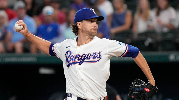 Texas Rangers pitcher Jacob deGrom. Texas Rangers pitcher Jacob deGrom.
