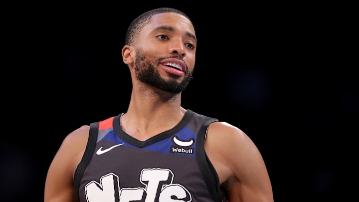 Dec 20, 2023; Brooklyn, New York, USA; Brooklyn Nets forward Mikal Bridges (1) during the second
