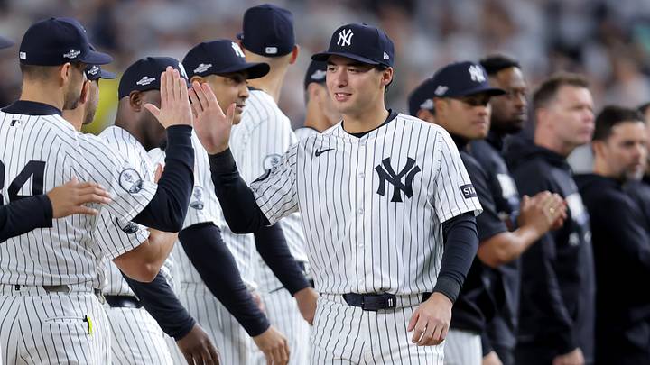 Sep 29, 2026; Bronx, New York, USA; New York Yankees second baseman Anthony Volpe (11) is introduced before game one of the Wildcard round of the 2026 MLB Playoffs against the Boston Red Sox at Yankee Stadium. Mandatory Credit: Brad Penner-Imagn Images Sep 29, 2026; Bronx, New York, USA; New York Yankees second baseman Anthony Volpe (11) is introduced before game one of the Wildcard round of the 2026 MLB Playoffs against the Boston Red Sox at Yankee Stadium. Mandatory Credit: Brad Penner-Imagn Images