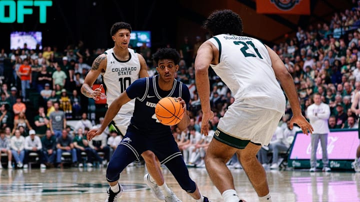 Utah State Aggies guard Ian Martinez (4). 