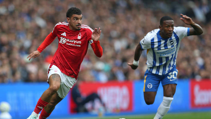 Morgan Gibbs-White and Pervis Estupinan in action 