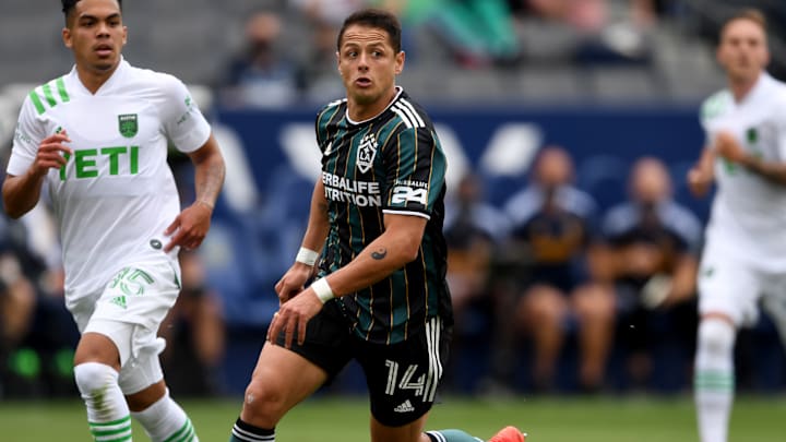 El jugador Javier 'Chicharito' Hernández en un juego ante el Austin FC.