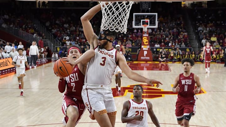 Feb 20, 2022; Los Angeles, California, USA;  Isaiah Mobley, USC Basketball