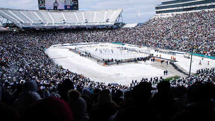 Penn State Nittany Lions men's ice hockey faces the Michigan State Spartans for a Big Ten game inside Beaver Stadium.
