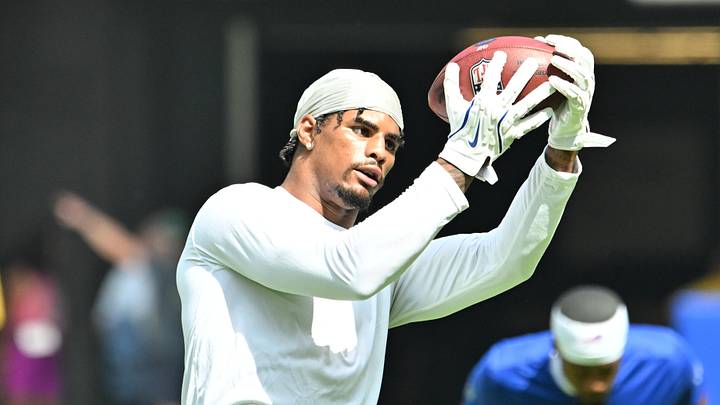 Buffalo Bills wide receiver Keon Coleman (0) warms up before a pre-season game against the Carolina Panthers at the New Highmark Stadium. Buffalo Bills wide receiver Keon Coleman (0) warms up before a pre-season game against the Carolina Panthers at the New Highmark Stadium.