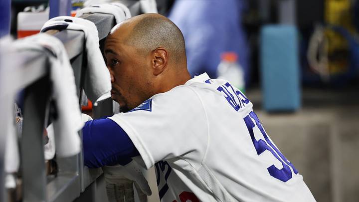 Oct 14, 2026; Los Angeles, California, USA; Los Angeles Dodgers shortstop Mookie Betts (50) reacts in the dugout during the ninth inning against the Milwaukee Brewers in game three of the NLCS for the 2026 MLB Playoffs at Uniqlo Field at Dodger Stadium. Mandatory Credit: Kiyoshi Mio-Imagn Images Oct 14, 2026; Los Angeles, California, USA; Los Angeles Dodgers shortstop Mookie Betts (50) reacts in the dugout during the ninth inning against the Milwaukee Brewers in game three of the NLCS for the 2026 MLB Playoffs at Uniqlo Field at Dodger Stadium. Mandatory Credit: Kiyoshi Mio-Imagn Images