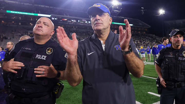 Coach Pat Narduzzi and Pittsburgh saw the biggest power conference jump in FPI rankings after a Week 13 upset of Georgia Tech. 