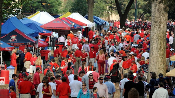 October 13, 2012; Oxford, MS, USA; Mississippi Rebels fans in the Grove before the game against the