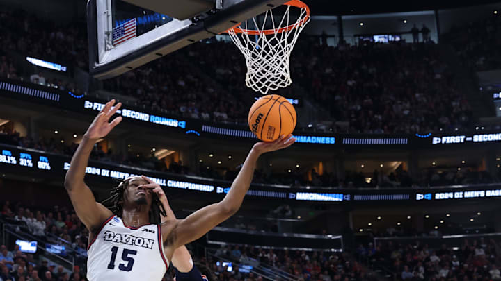 Mar 21, 2024; Salt Lake City, UT, USA; Dayton Flyers forward Daron Holmes II (15) 