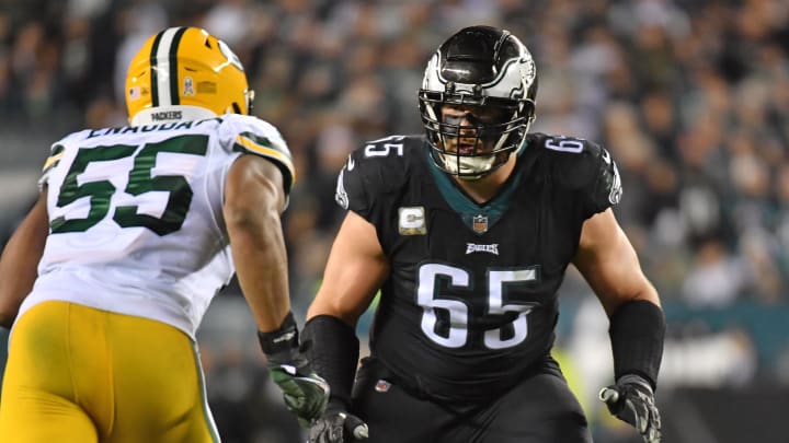 Nov 27, 2022; Philadelphia, Pennsylvania, USA; Philadelphia Eagles offensive tackle Lane Johnson