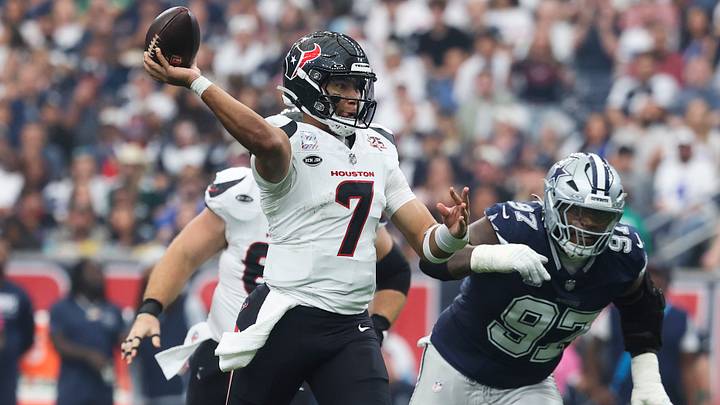 Oct 4, 2026; Houston, Texas, USA; Houston Texans quarterback C.J. Stroud (7) throws the ball during the game against the Dallas Cowboys at Reliant Stadium. Mandatory Credit: Troy Taormina-Imagn Images Oct 4, 2026; Houston, Texas, USA; Houston Texans quarterback C.J. Stroud (7) throws the ball during the game against the Dallas Cowboys at Reliant Stadium. Mandatory Credit: Troy Taormina-Imagn Images