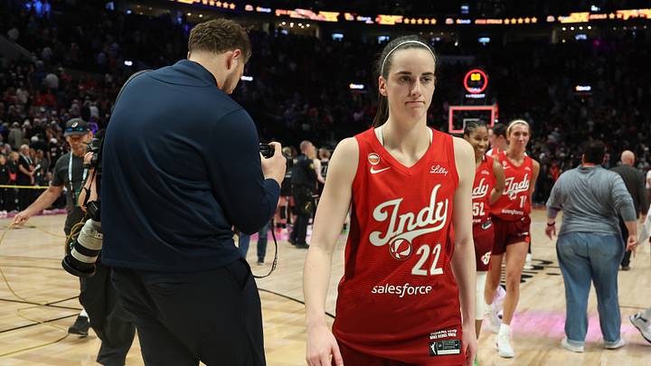 Jul 31, 2026; Portland, Oregon, USA; Indiana Fever guard Caitlin Clark (22) walks off the court after registering a triple double in a game against the Portland Fire at Moda Center. Mandatory Credit: Jaime Valdez-Imagn Images Jul 31, 2026; Portland, Oregon, USA; Indiana Fever guard Caitlin Clark (22) walks off the court after registering a triple double in a game against the Portland Fire at Moda Center. Mandatory Credit: Jaime Valdez-Imagn Images