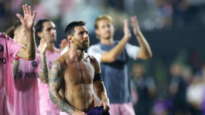 Lionel Messi celebra con el Inter Miami.