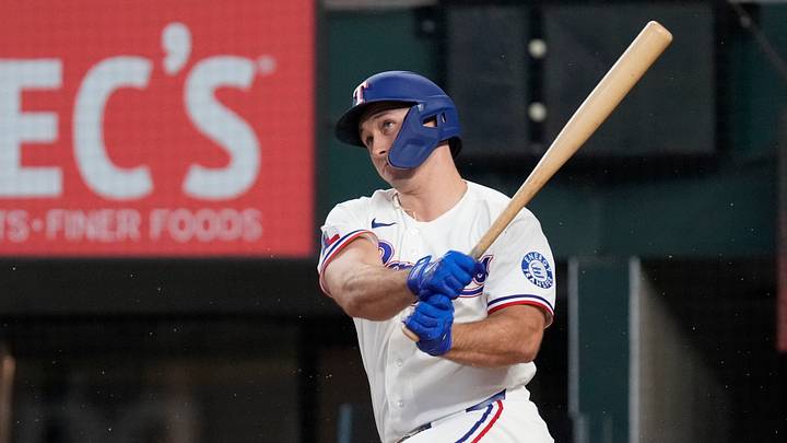Texas Rangers left fielder Wyatt Langford. Credit: Raymond Carlin III-Imagn Images Texas Rangers left fielder Wyatt Langford. Credit: Raymond Carlin III-Imagn Images
