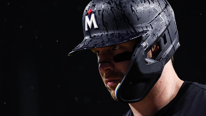 Sep 27, 2025; Philadelphia, Pennsylvania, USA; Minnesota Twins catcher Ryan Jeffers (27) prepares to bat during the seventh inning against the Philadelphia Phillies at Citizens Bank Park. Mandatory Credit: Bill Streicher-Imagn Images