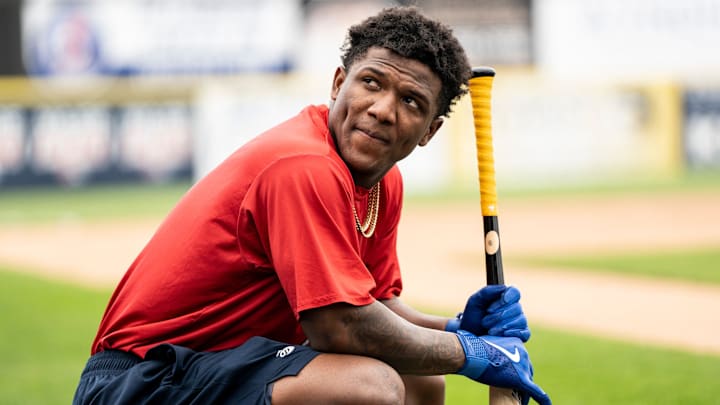 Aug 8, 2023; Bridgewater, NJ; Mets' new minor league prospect Luisangel Acuna is shown at TD Bank Ballpark.