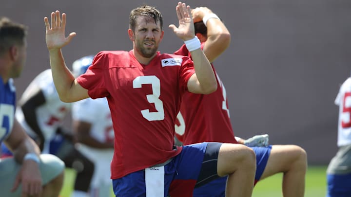 Alex Tanney is shown at Giants practice