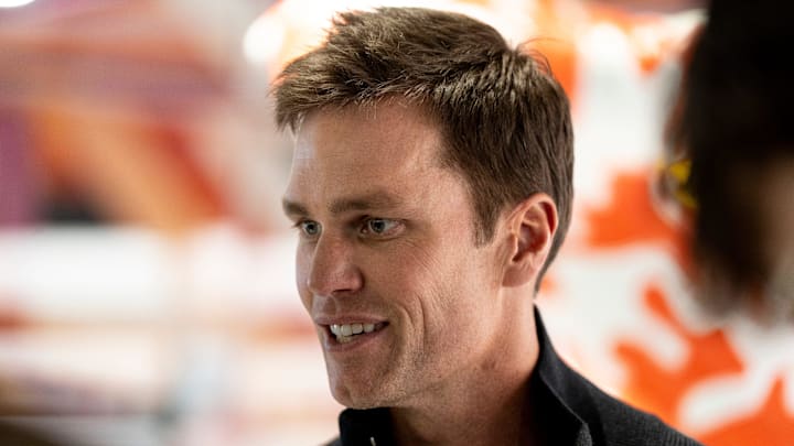 Tom Brady appears at American Dream for the grand opening of Card Vault by Tom Brady, a sports card and memorabilia retailer, East Rutherford, Friday, Apr. 11, 2025.