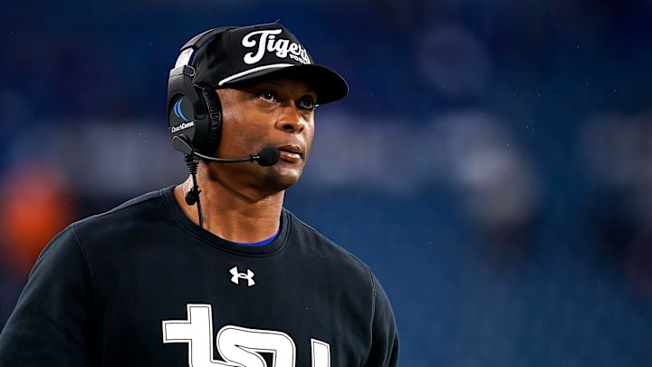Tennessee State head coach Eddie George watches his team face against Norfolk State during the first