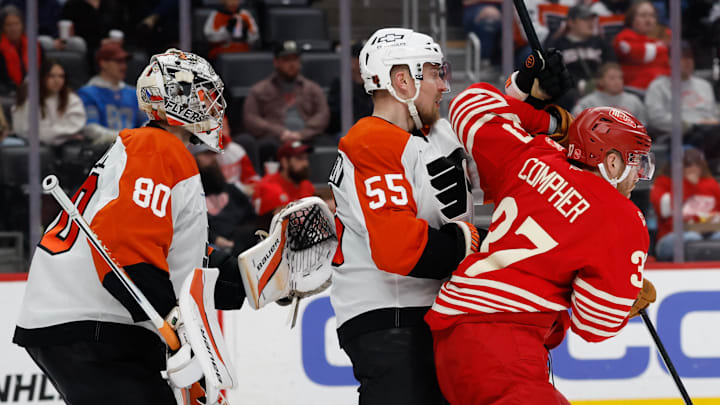 The Flyers and Red Wings face off in Philadelphia.